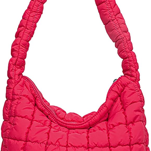 Quilted Nylon Tote Bag Women Lightweight Puffer Shoulder Purse Hobo Satchel - Picture 1 of 9